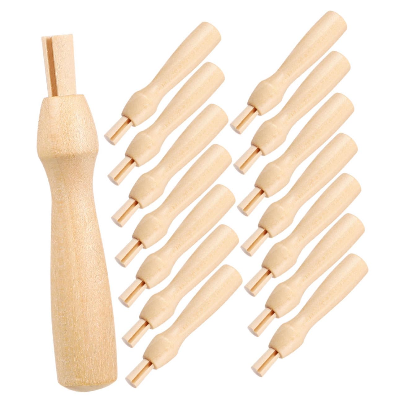 HOODANCOS Felting Needles Wood Handles Replacement Handles for Felting Needles for Woolen Crafts
