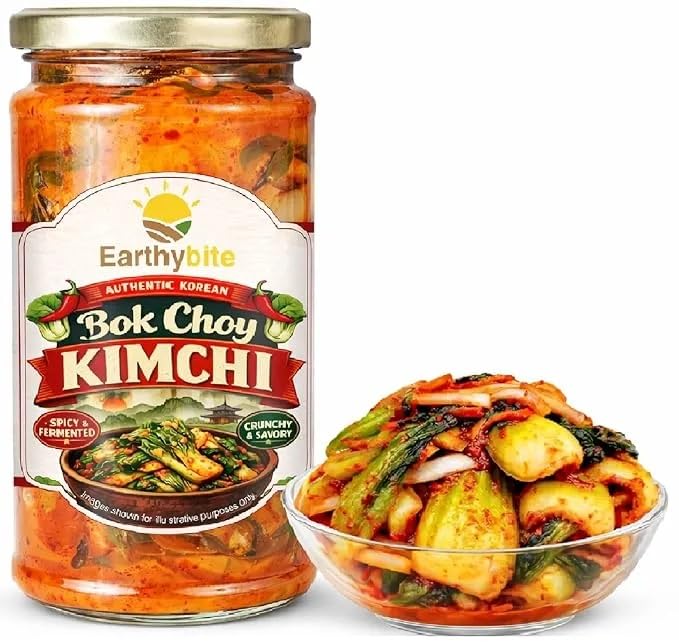 Earthy Bite Authentic Korean Bok Choy Kimchi 225g | Spicy Fermented Korean Kimchi | Probiotic Rich Gut Health Pickeld | Crunchy & Tangy | Naturally Plant-Based | No Preservatives | Ready to Eat-image-2