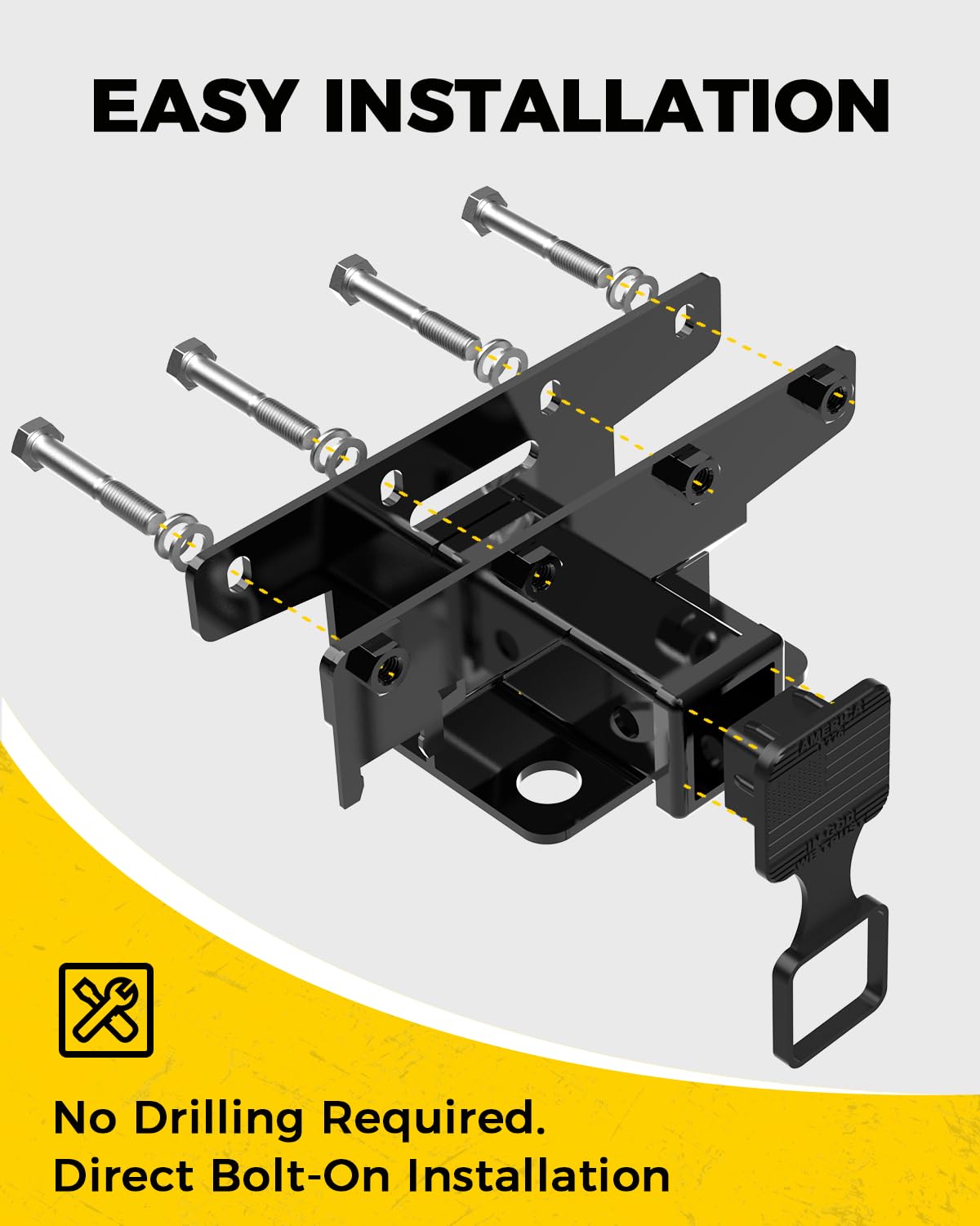 Xprite 2 Zoll Jeep Rear Bumper Tow Trailer Hitch Receiver Kit w/Wiring Harness Compatible with 2007-2018 Jeep Wrangler JK JKU Hit