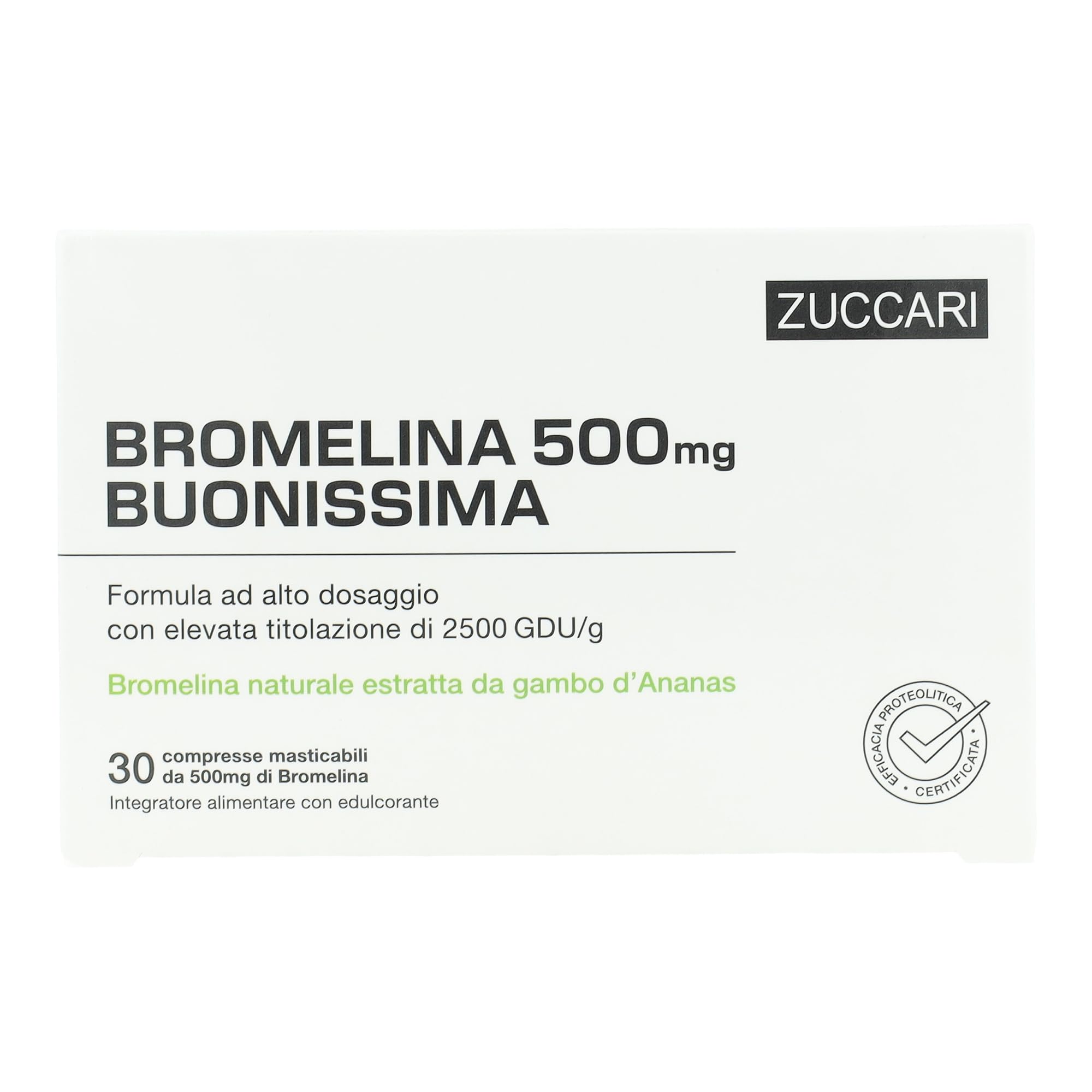 Zuccari - Zuccari Bromelina 500 Buonissima per Gonfiore e Digestione 30 Compresse - 950013742
