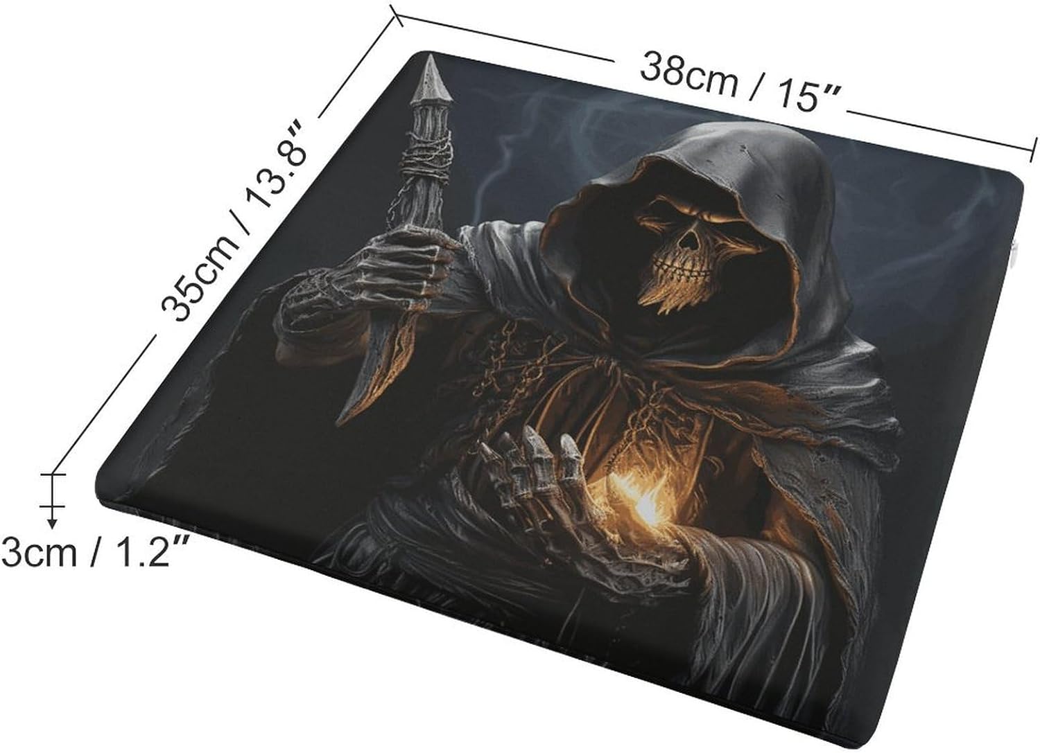 Grim-Reaper Chair Cushion Floor Pillow Stool Cushion | Cushions with Removable Cover with Square Memory for for Chair Living Room Balcony Office Sofa,13.8*15*1.2 Inch