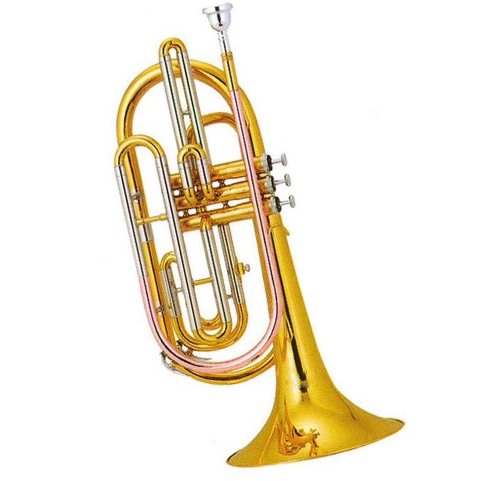 Trombone regolabile Trombone da marcia in Sib con pistone in acciaio inossidabile laccato oro e tubo principale in ottone