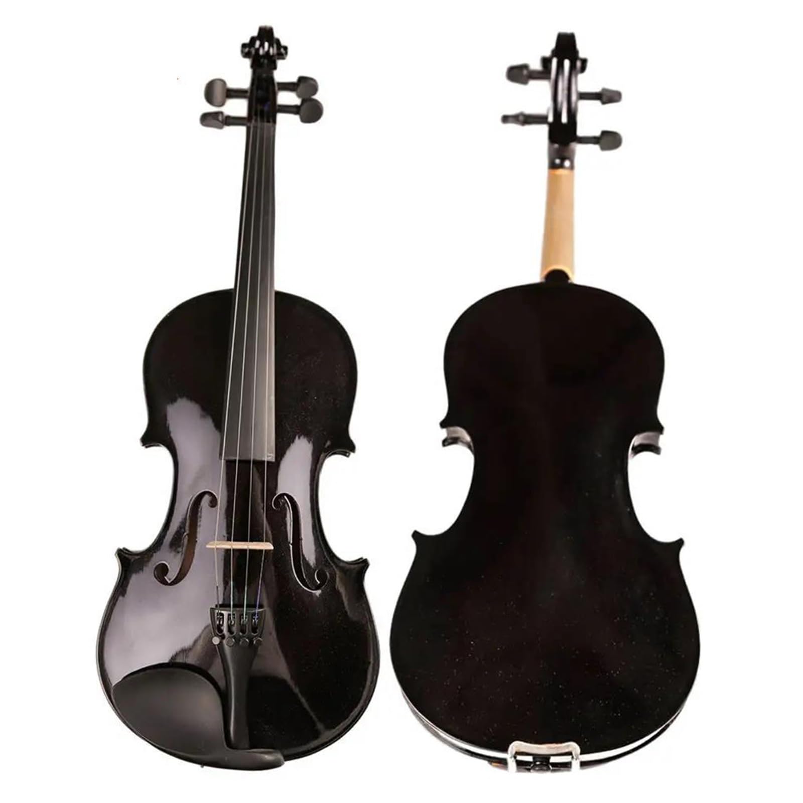 Kit Di Violino Professionale Principiante In Legno Massello 4/4 3/4 1/2 1/4 Violino Violino Set Completo Accessori Violino Nero(4/4)