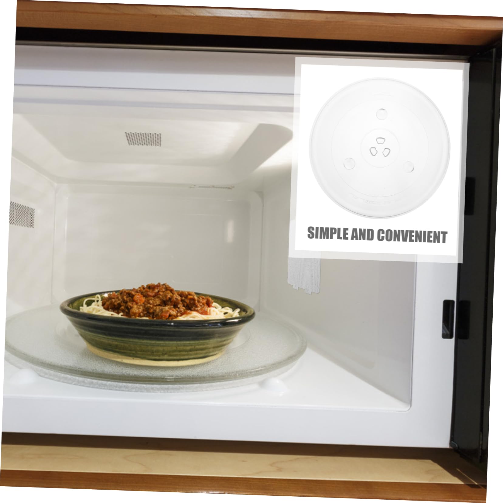 TOPBATHY Plato Giratorio de Vidrio Duradero y Estable para Microondas, Repuesto Resistente al Calor, Instalación Sencilla, Accesorio de Cocina