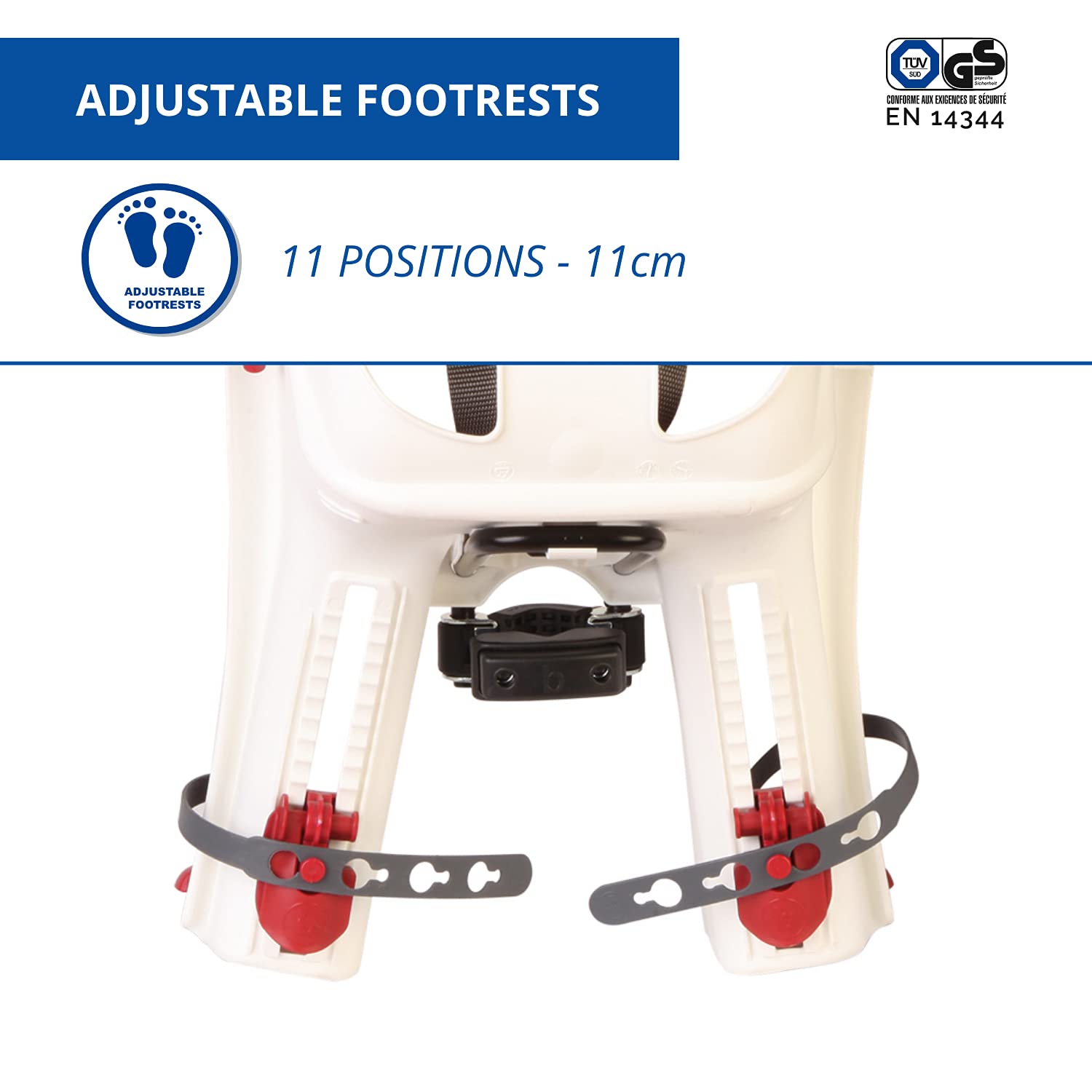 b bellelli Tatoo Plus - Seggiolino bici anteriore - attacco Handlefix - Si fissa al manubrio - dai 9 mesi ai 3 anni - max 15 kg - colore White