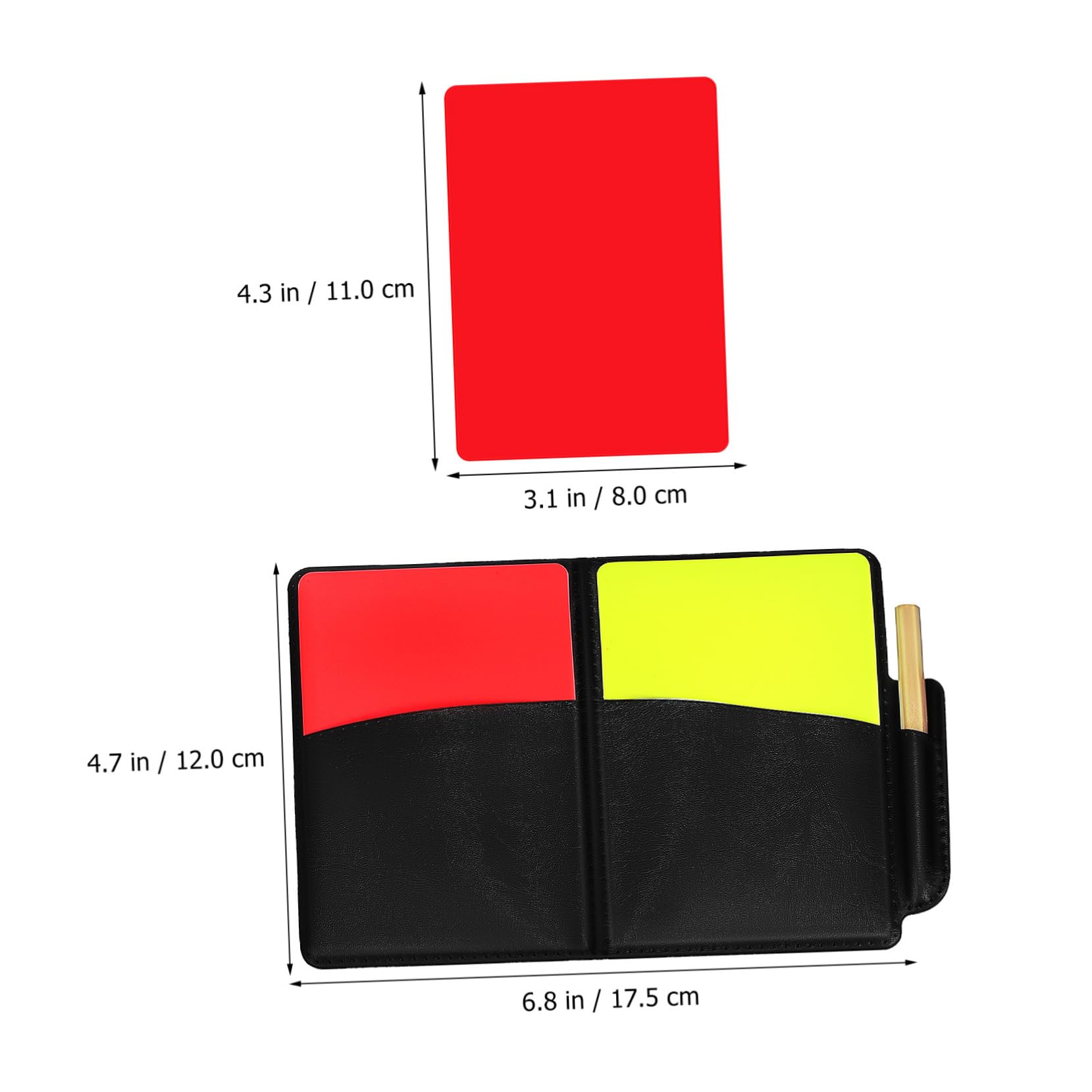 ibasenice 3 Set Carte di Avvertimento di Calcio Arbitro di Calcio Cartellini Rossi e Gialli Formazione Fischietti con Cordino Kit Arbitro Bandiere Calcio Rosso Poliestere