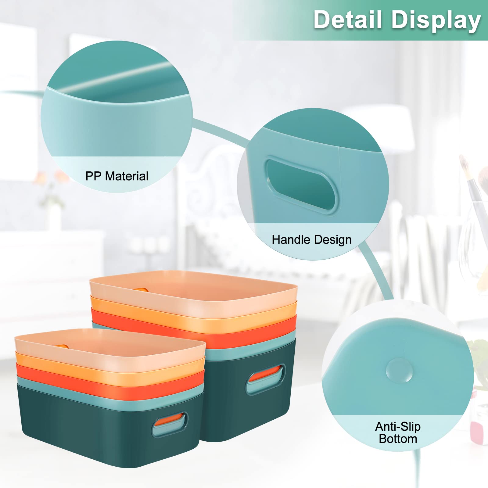 LYLIDIA 10pcs Boîtes de Rangement en Plastique Organiseur Panier de LYLIDIA 10pcs Boîtes de Rangement en Plastique Organiseur Panier de