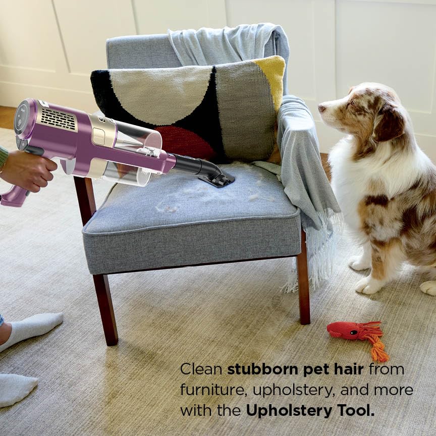 Image of Shark POWERDETECT Ultra-Light Corded Stick Vacuum with DuoClean Technology, Self-Cleaning Brushroll for No Hair Wrap, Anti-Allergen Complete Seal, and Odor Neutralizer Technology, Purple, HZ4001AMZ