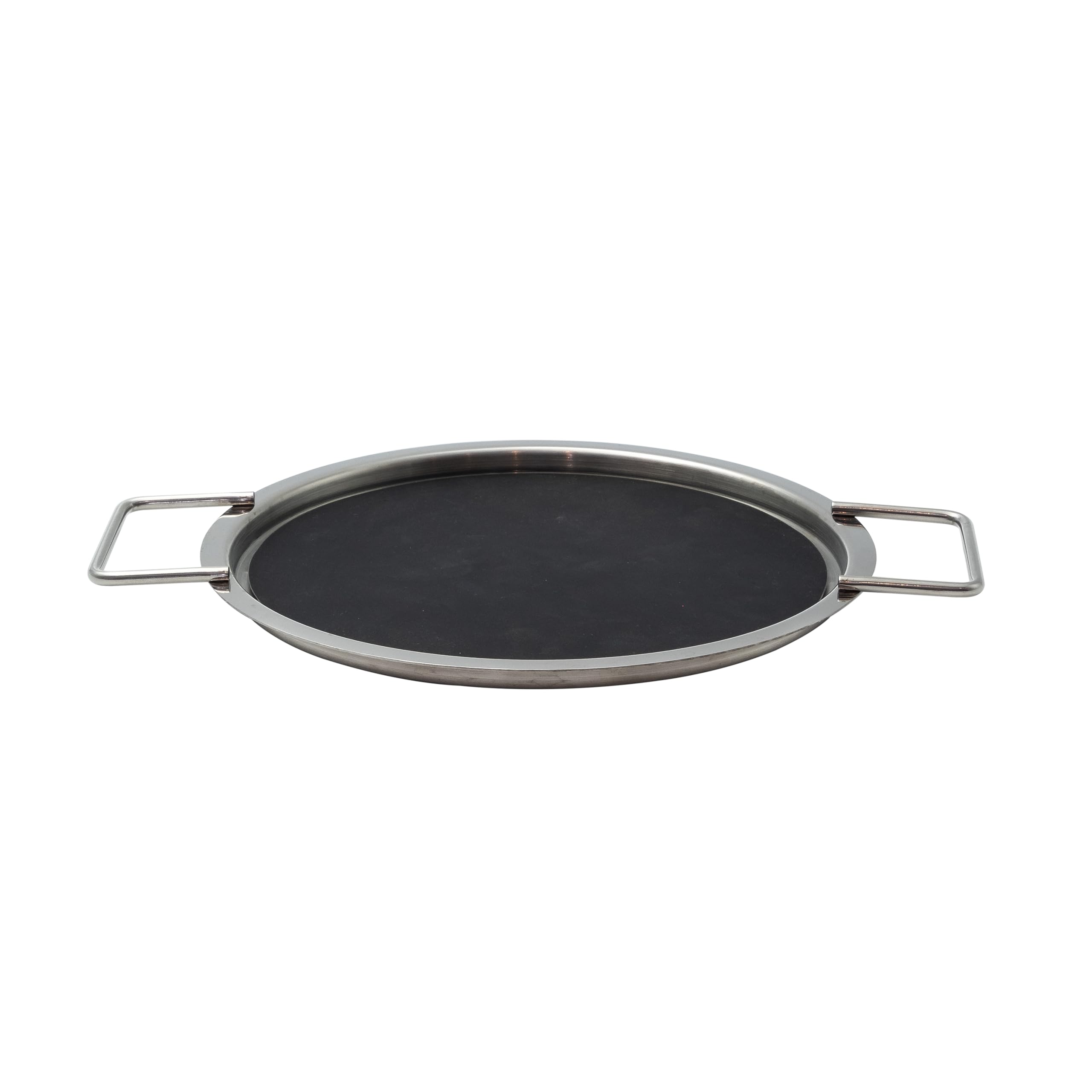Eva Trio | Abgießdeckel 20 cm | Der Stahlteil des Deckels besteht aus 90 Prozent Post-Consumer-Recycling-Edelstahl | Black/Steel