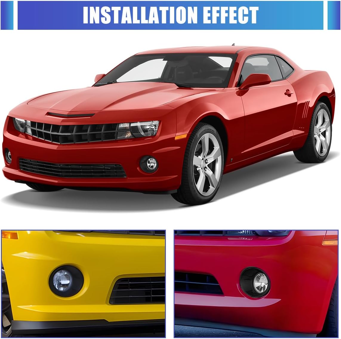 CPW OEM Fog Light Bezels Fit For 2010-2013 Chevrolet Camaro (Not fit ZL1 Model), Superior Material Fog Lamp Cover Replacements, 1 Pair Driver & Passenger Black Fog Lamp Bezel Covers