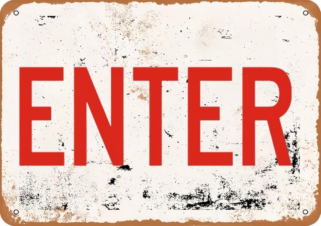 Enter Vintage Retro Tin Signs for Home Garage Farm Garden Bar Coffee Kitchen Wall Decor 8x12 Inch