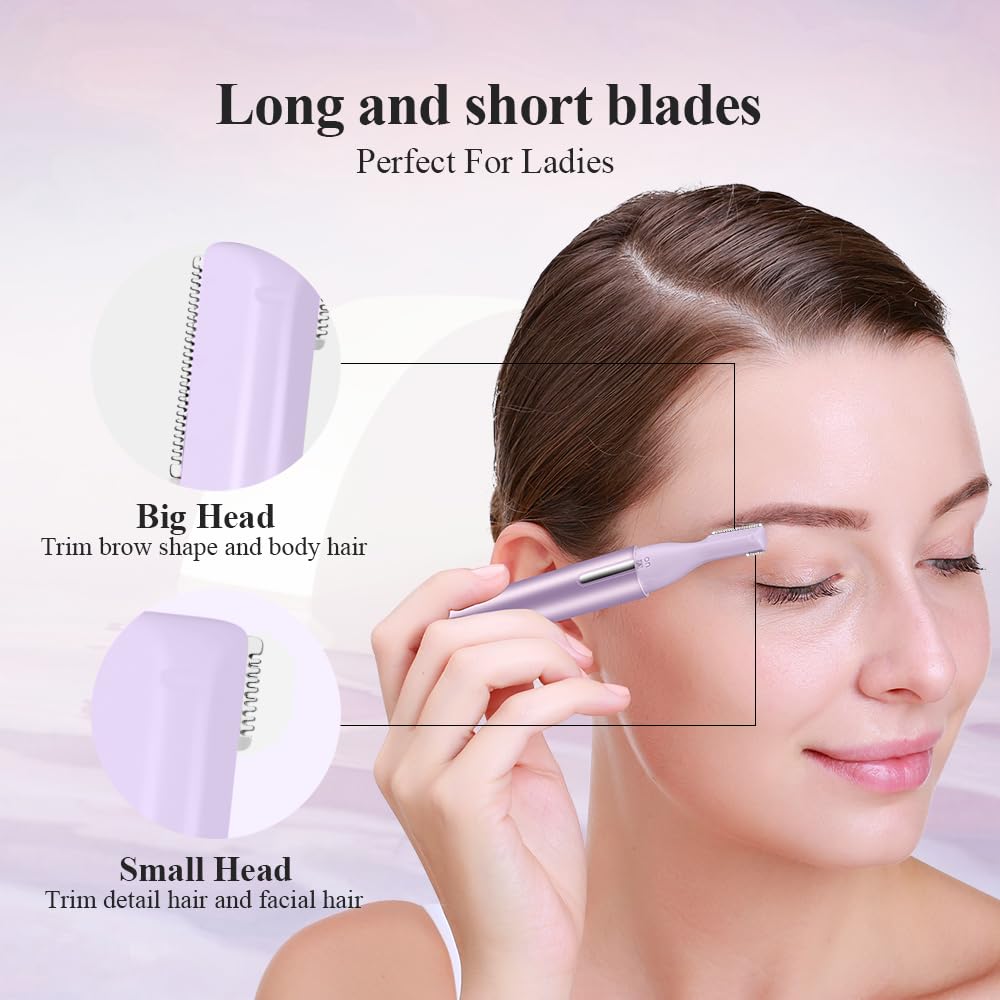 Rasoio Sopracciglia,TOUCHBeauty Epilatore Sopracciglia Donna, Face Razor Professionale di Precisione Facciali Indolore, Rasoio Viso Trimmer Portatile per donna e uomoAG-1658Z(Viola)