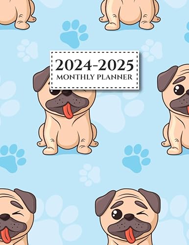 2024-2025 Monthly Planner: Two Year Calendar Schedule Organizer, January 2024 - December 2025 (24 Months) with Federal Holidays, Dog cover
