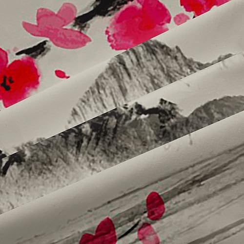 Miniatura 7 de Cortinas de ventana con diseño de cerezo en flor para dormitorio, sala de estar, cortinas japonesas de montaña Fuji para niños y niñas, cortinas de