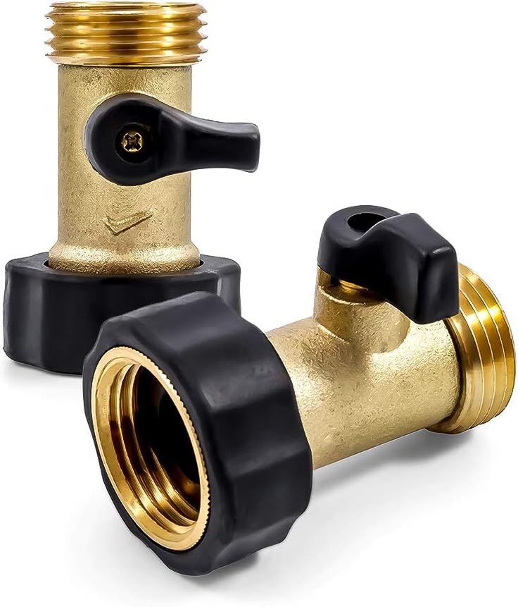 Hose Valve, Heavy Duty Brass Hose Connector, Garden Hose Shut Off Valve 2 Pack