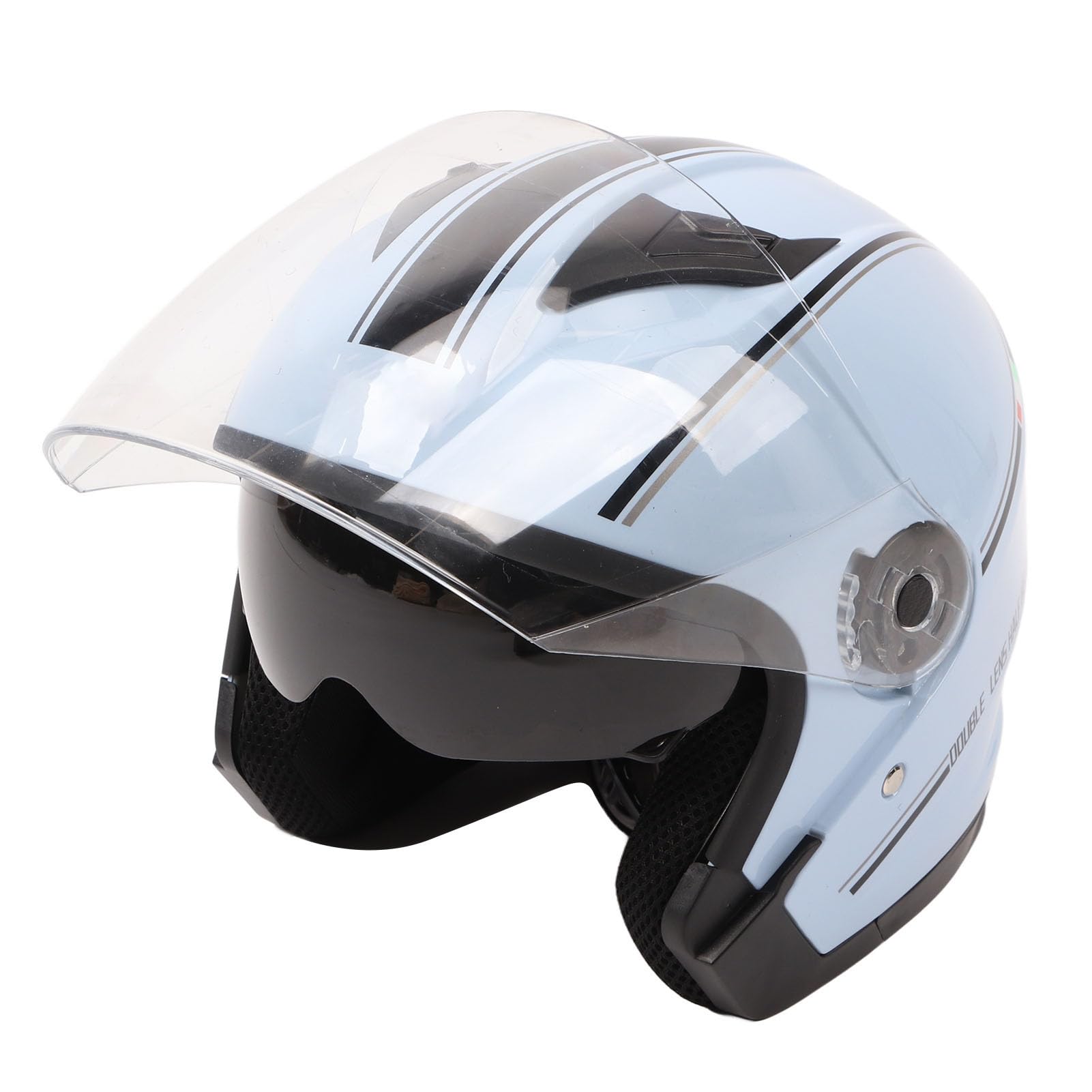 Halbgesichts-Motorradhelm, Kompakter, Leichter Motorradhelm Mit Offenem Gesicht Für Elektrofahrzeug-Motorräder, ABS-Helm