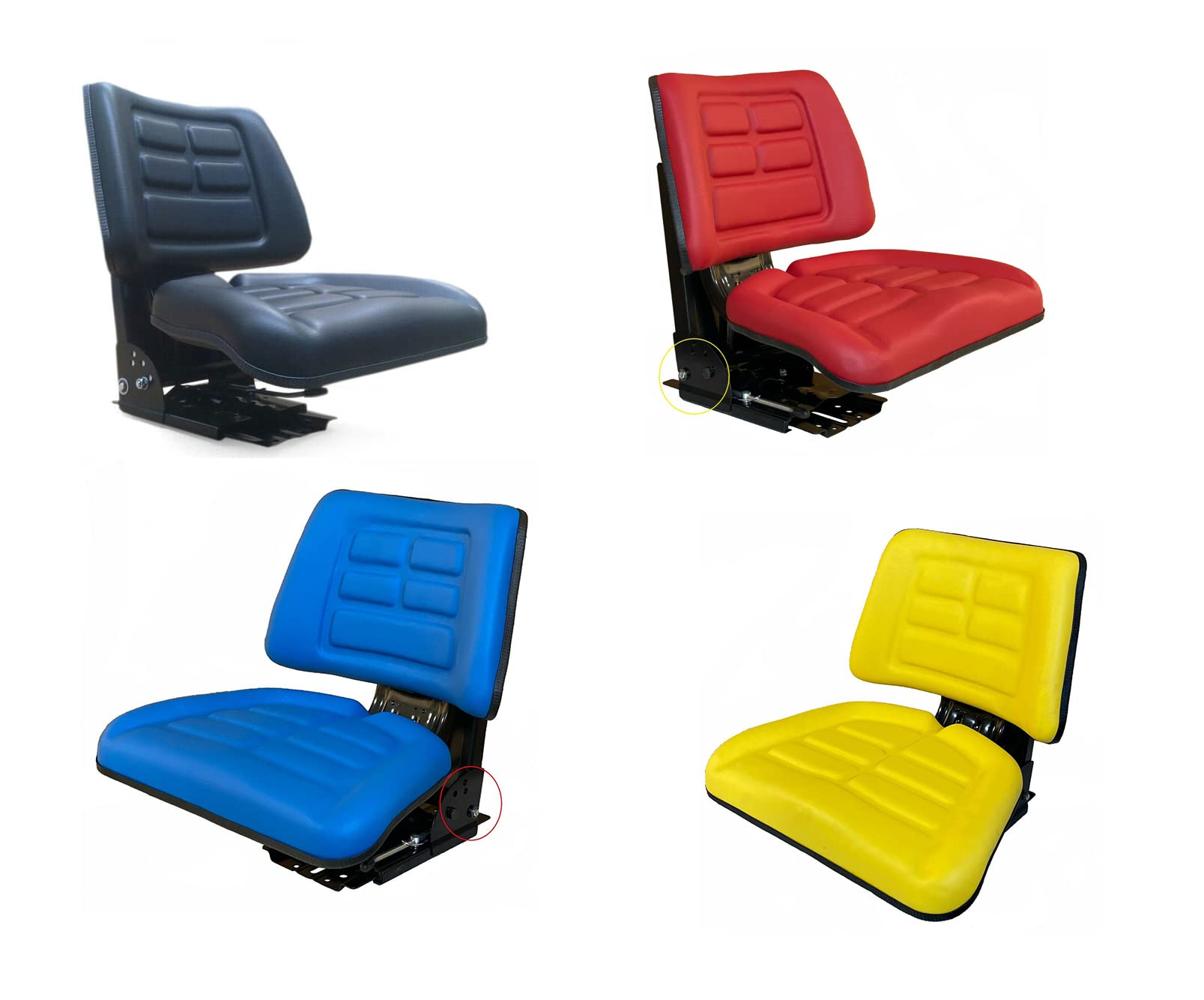 Asiento de Tractor Universal (negro, azul, rojo, amarillo)