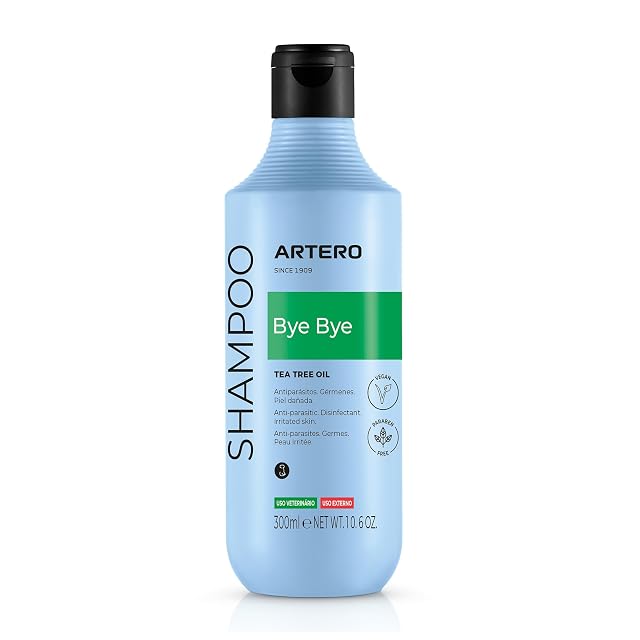 Artero Champú Bye Bye. para Perros, con Arbol del Té. Efecto Anti picores y calmante. (300 ml)