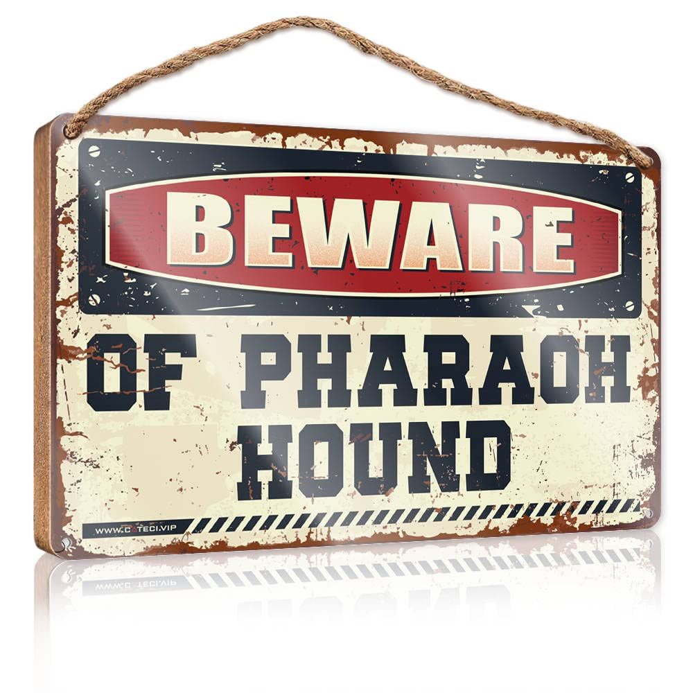 FRINTOXA Sarcastic Signs Beware Of Pharaoh Hound Wooden Sign(23X35CM)