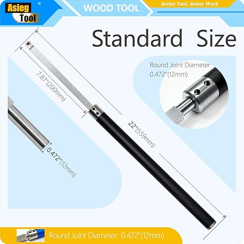 Miniatura 2 de Juego de herramientas de torneado de madera con punta de carburo para torno, cincel, barra de herramientas con cortador de inserción de carburo