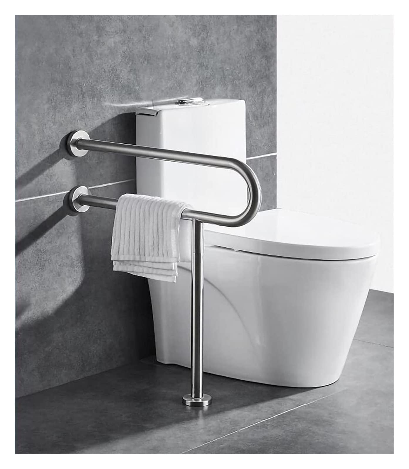 Wannengriff U-förmiger Boden-Sicherheitshandlauf for die Toilette, Edelstahl 304, Haltegriff vom Typ U, rutschfeste Haltegriffe, Stützschiene, gerader Handlauf