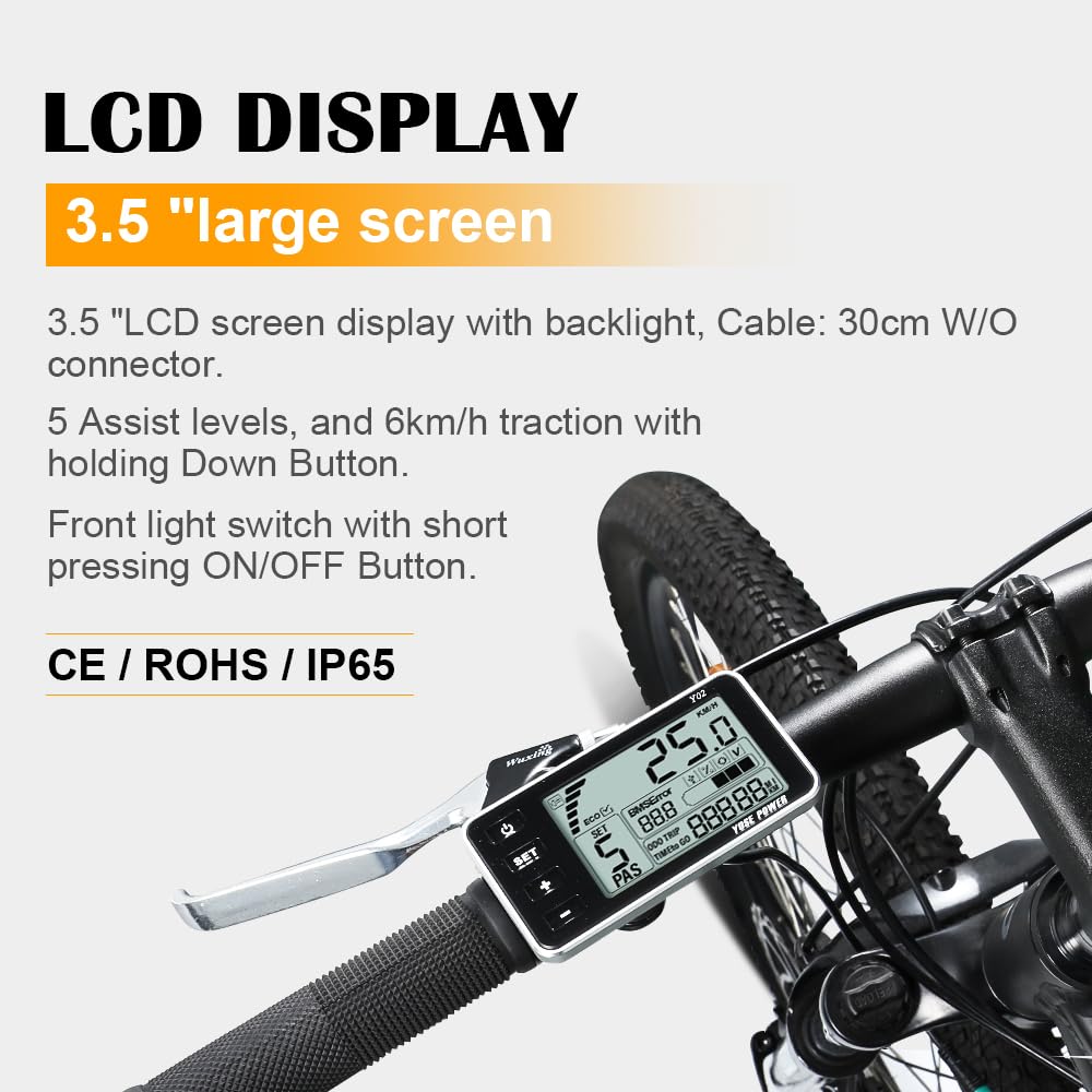 SEASON Ebike Kit de Conversion pour Vélo Électrique 20'' Moteur Brushless de Roue Avant 36V 250W avec LCD Affichage