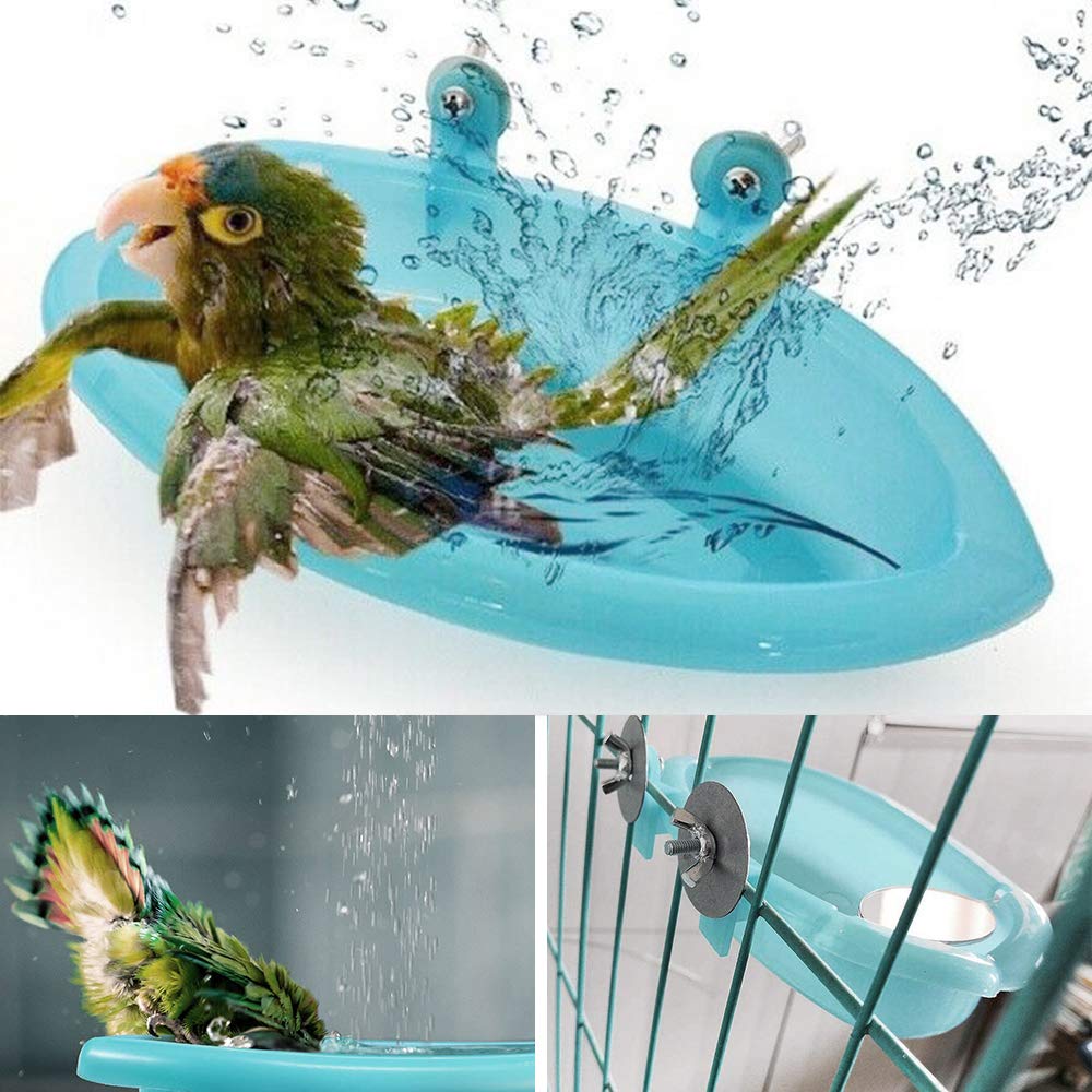 JINGLING Vogelbadewanne Für Käfig - Klare Badeschale Für Papageiendusche - Abnehmbare