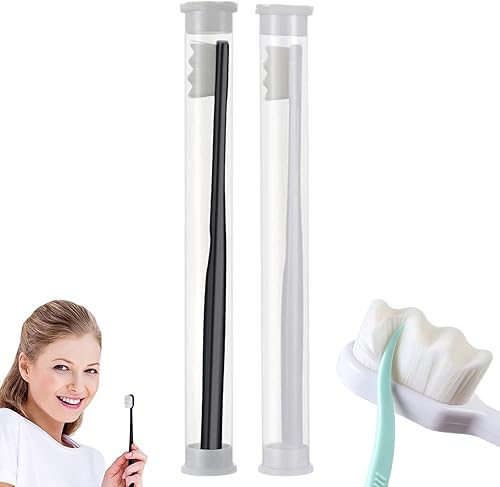 LONGLUAN Cepillo de dientes nano prémium de inspiración nórdica, cepillo de dientes extra suave con 20000 cerdas suaves, cepillo de dientes suave