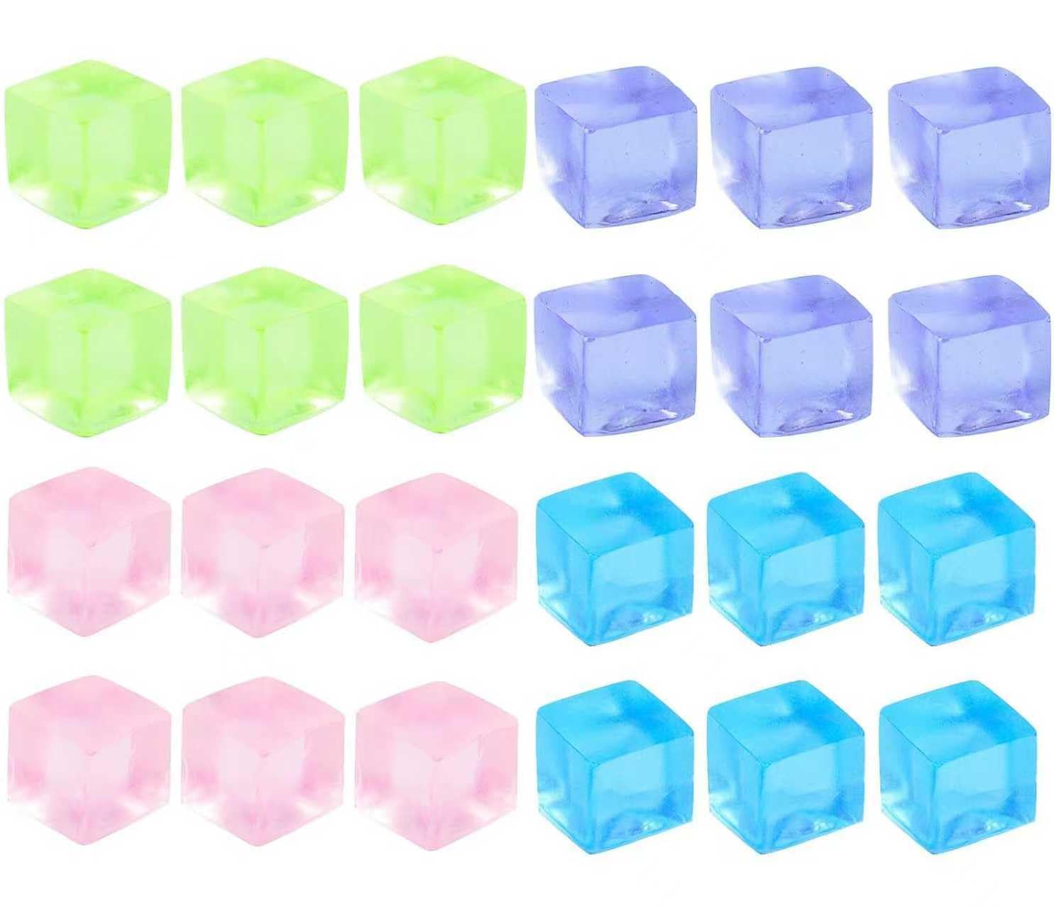 24Pcs Stress Balls Fidget Toys Adults, Ice Cube Squeeze Toys - Square Squeeze Ball Sensory Toys, Stress Balls Toy to Adult, Squeeze Cube Fidget Squeeze Toys, Small, Halloween, Christmas, Party Favors