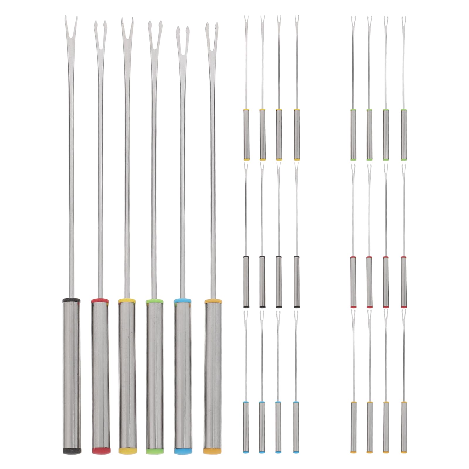 Zerodeko 30 tenedores de acero inoxidable para barbacoa, tenedores de mango largo para asar carne, malvaviscos, salchichas, fruta, fondue y accesorios para cocinar al aire libre.