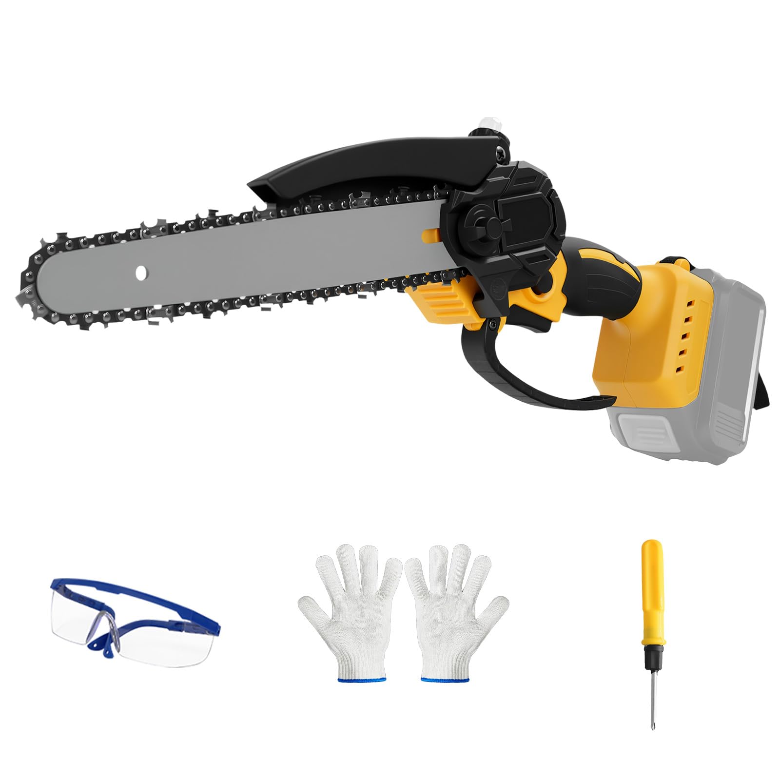 Cordless Chainsaw for Dewalt 20V Battery, Brushless Mini Chainsaw with Security Lock, 8 Inch Chain Saw for Tree Trimming/Branch Wood Cutting(Only Tool)-image-48