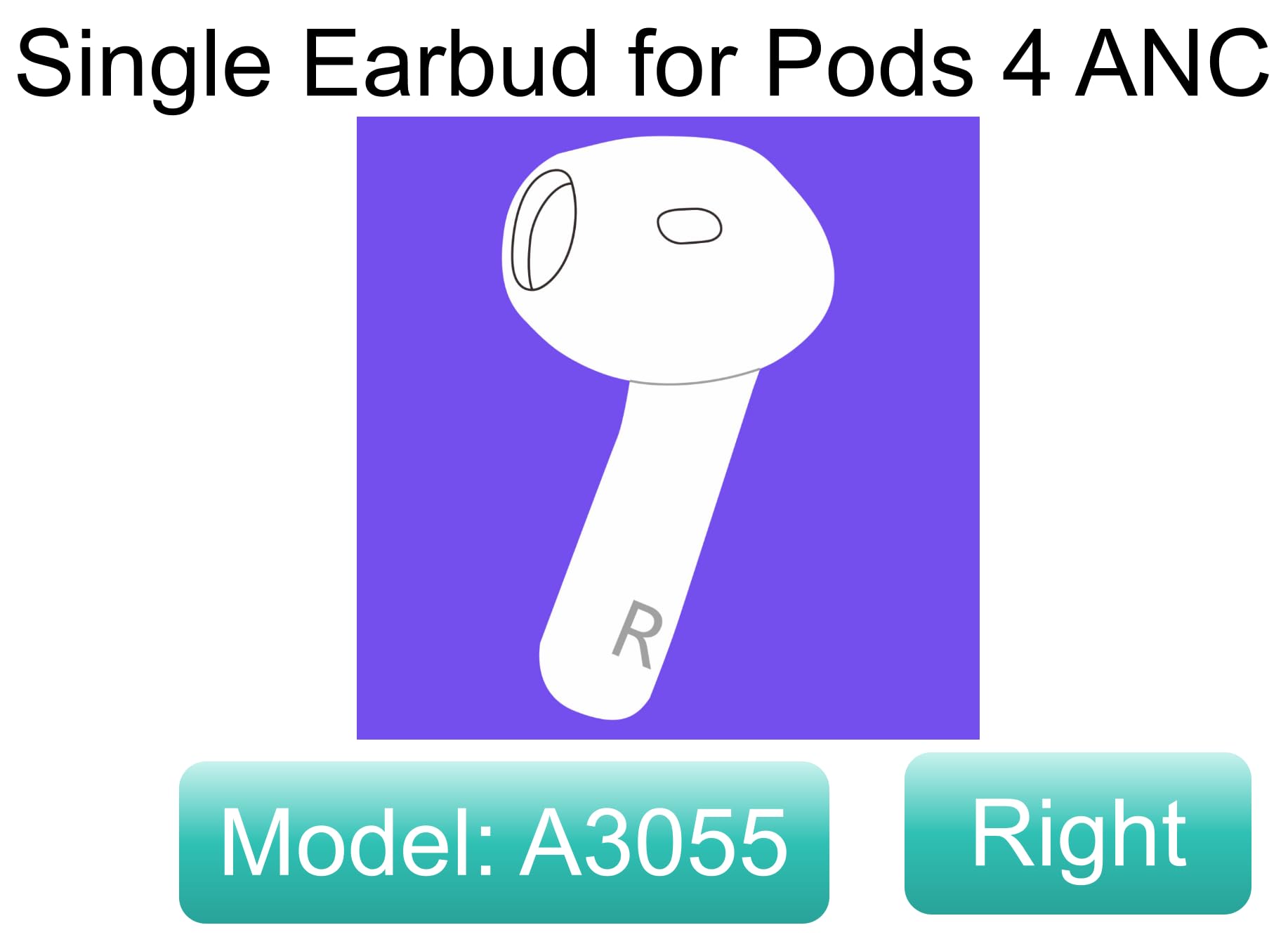Legit A3055 A3056 A3057 One Right Earbuds Replacement (ANC Version