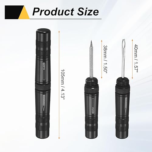 Miniatura 2 de HARFINGTON Kit de reparación de neumáticos de bicicleta sin cámara, herramienta de parche para reparación de pinchazos planos con herramienta de