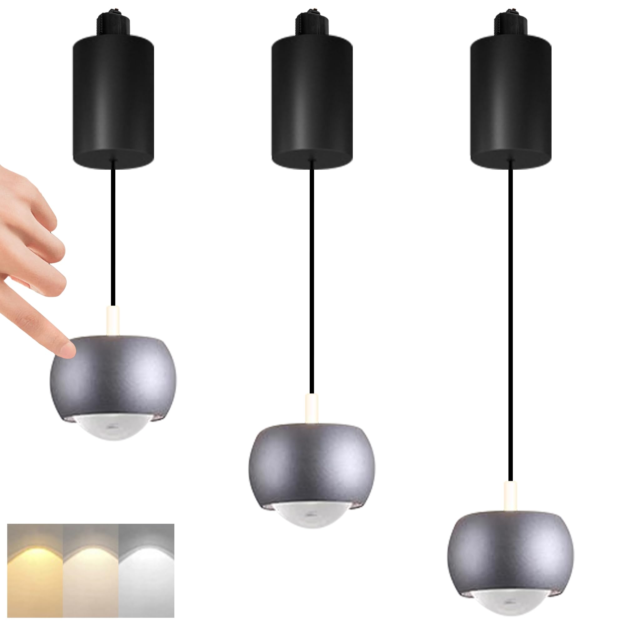 ペンダントライト 3個セット グレー×2 ブラック×1 Amazon.co.jp : SKIVTGLAMP 3個入り 工事不要 ダクトレール用