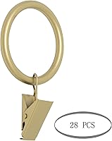 Vista 2 de MERIVILLE - Anillos de cortina con clip de 1.5 pulgadas de diámetro interior, se adaptan a cortinero de hasta 1 y 1/4 pulgadas