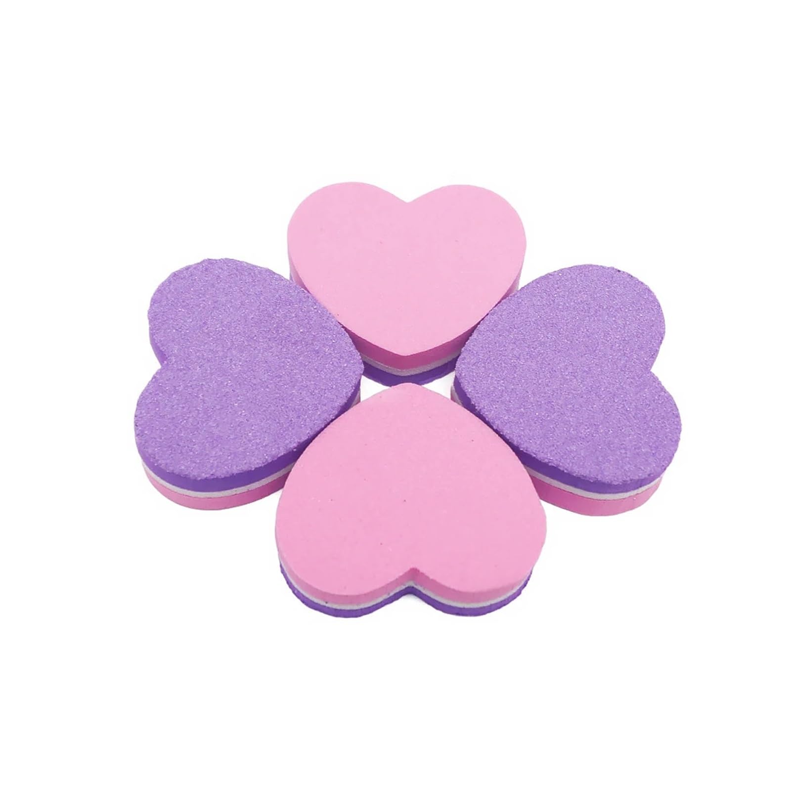 50 limas de uñas doble cara con forma corazón, bloque amortiguador esponja grano 100 180, suministros for manicura profesional