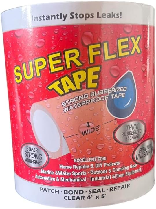 SUPER FLEX Underwater Sealing Tape for Pool, Garden Pipe Leak Repair - Waterproof Adhesive Aid to Quick Stop Leaks (Clear)