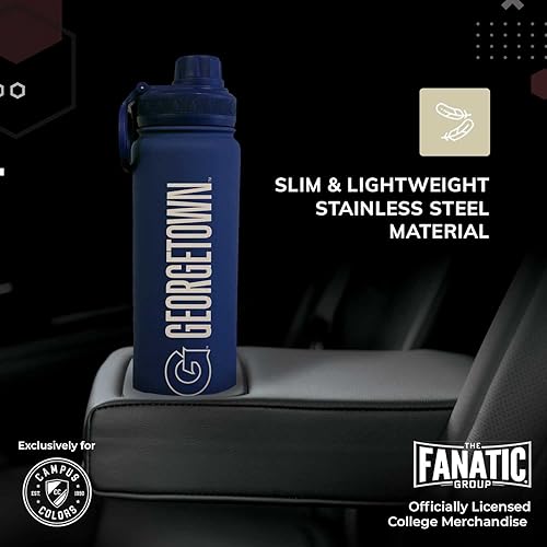 Vista 387 de Campus Colors Botella de agua de acero inoxidable de la NCAA, tapa giratoria, 24 onzas, clip de transporte, mantiene tus bebidas calientes o frías