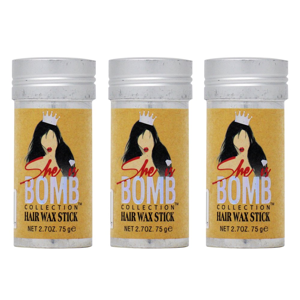 She Is Bomb Collection Hair Wax Stick 2.7 Oz. (Pack of 3)