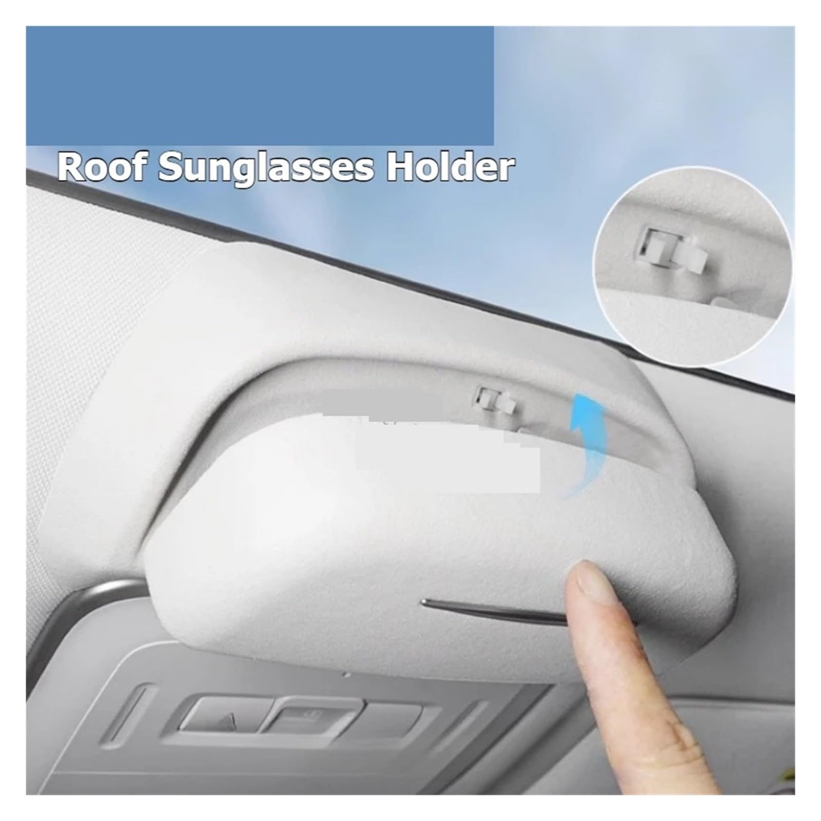 Auto Sonnenbrillenhalter Für Geely ZEEKR 7X 2025 2026 Dach-Montiert Sonnenbrille Clip Halter Wildleder Lagerung Box Auto Styling Modifizierte Zubehör(Black)