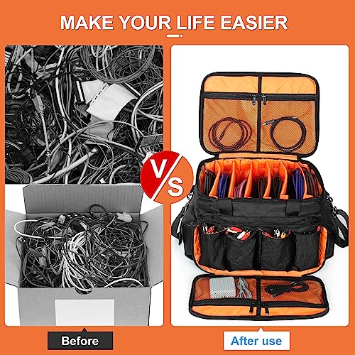image for IBVIVIC Gig Band Cable File Bag With Adjustable Dividers Dj Gig Bag fo