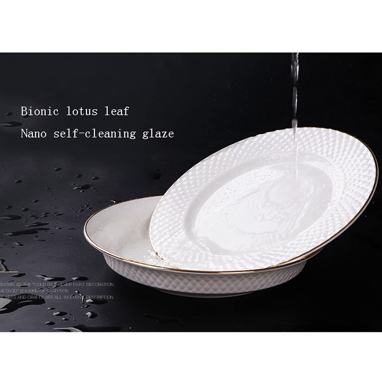 Zestawy obiadowe Zestaw naczyń, Zestaw ceramicznych zastaw stołowych, Zestaw 60-częściowy z białej porcelany, Spersonalizowany zestaw talerzy kuchennych i misek