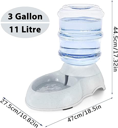 Miniatura 2 de Estación dispensadora de agua para mascotas para perros y gatos grandes, alimentador automático por gravedad de 3 galones11L, fuente de agua