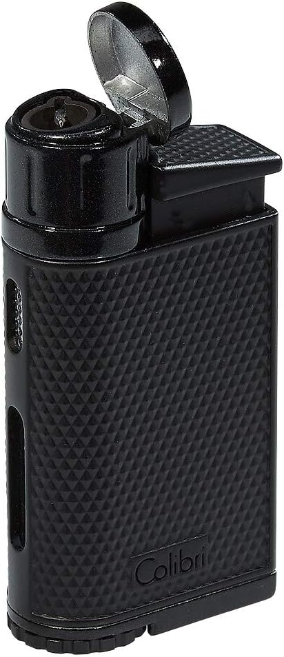 EVO Angled Single Jet Flame Lighter - Black & Black