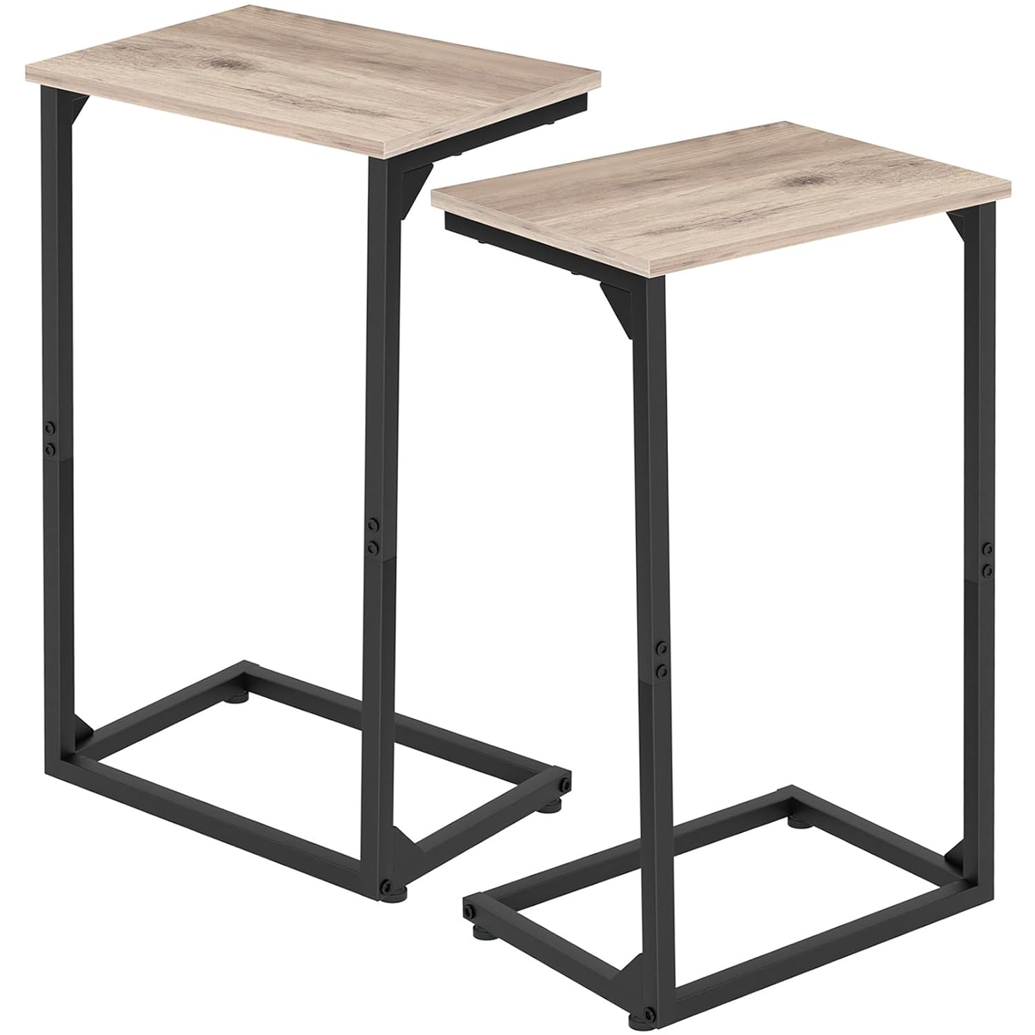 AMHANCIBLE C Shaped End Tables Set of 2 Couch Side Tables That Slide Under TV Trays for Living