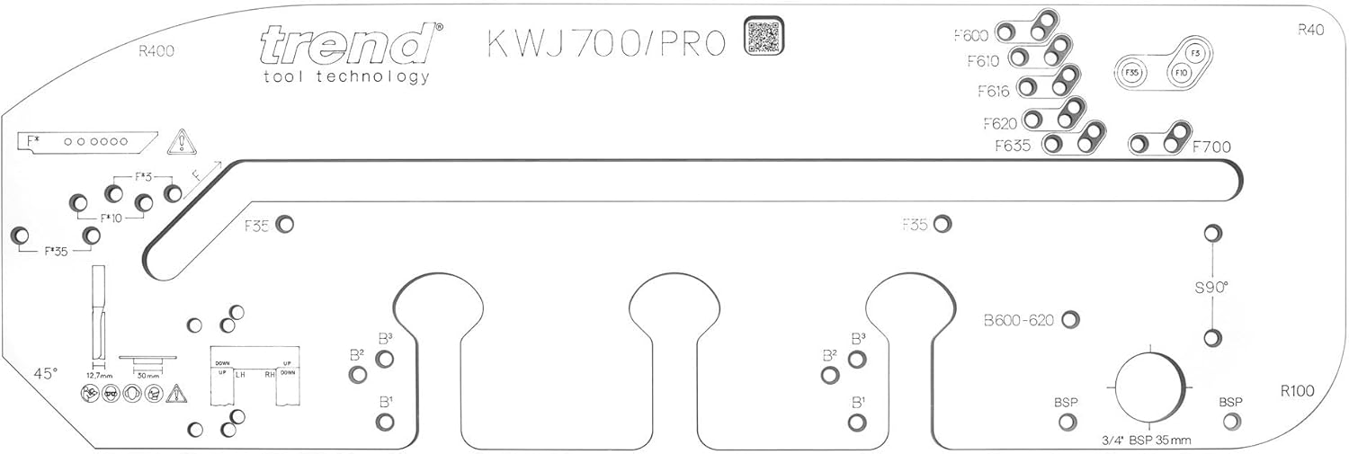 Trend Professional Kitchen Countertop Jig for Mason Miter Joints, Fits Countertops up to 27-1/2 Inches Wide, Front Edge Alignment for Precision Cutting, KWJ700/PRO