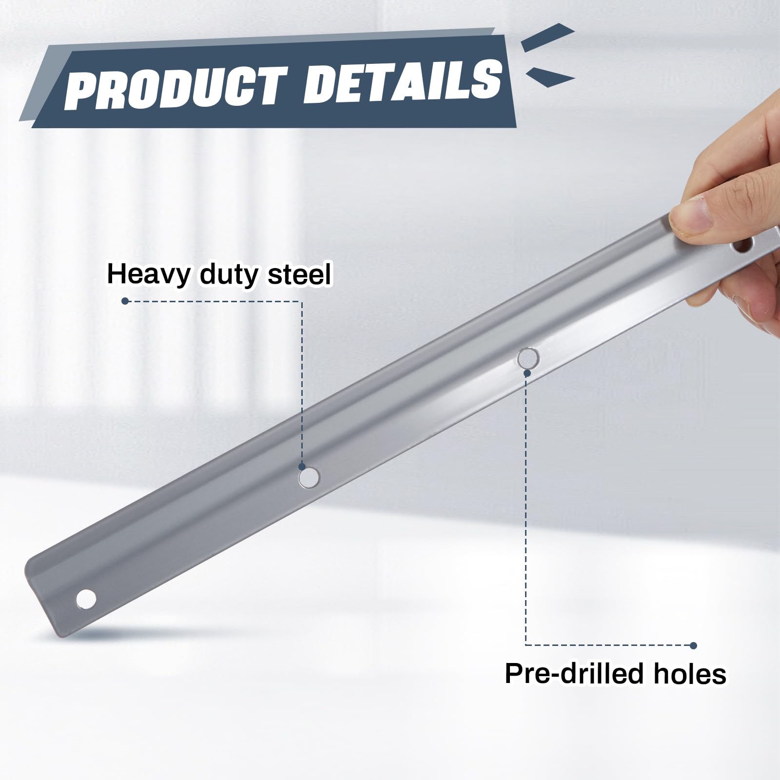 MorningRo Paquete de 4 protectores de pestillo de puerta de acero de 12 pulgadas, protector de pestillo construido con pintura gris para puertas de seguridad contra entrada forzada, fácil de instalar