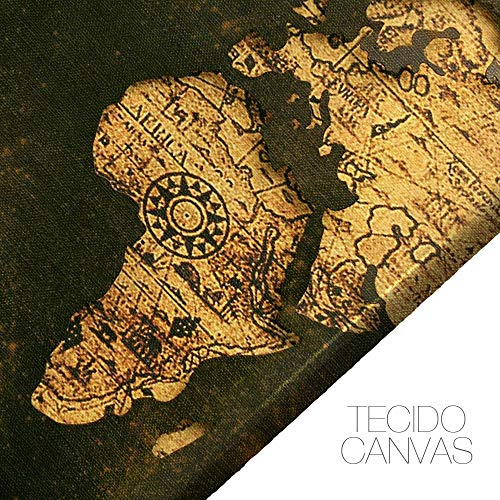 Quadro Decorativo De Parede Sala 120x60 Mapa Mundi Antigo Rústico Kit