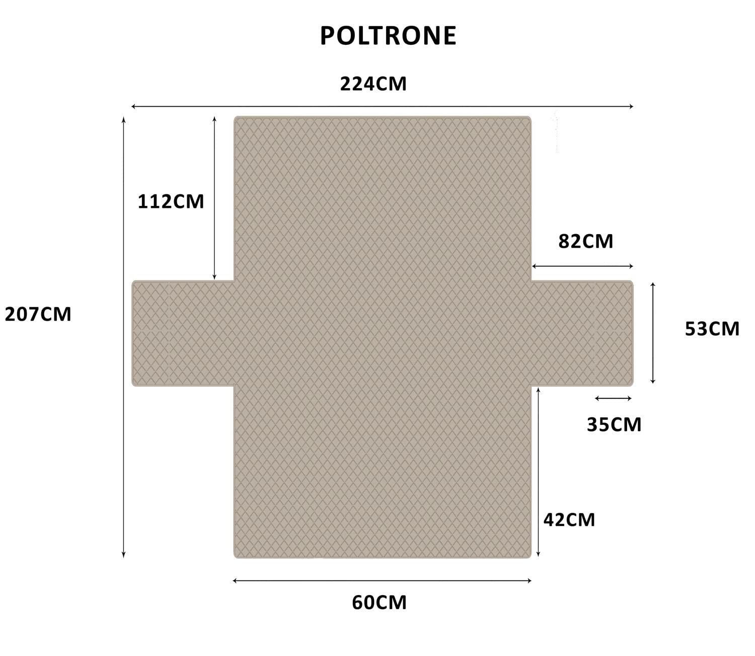 sevi's Copripoltrona 1 Posto con Braccioli - Copripoltrona Relax Reclinabile Impermeabile - Reversibile - Antigraffio Gatto - Antimacchia - OEKO-TEX - Copri Divano (1 Posto, Beige)