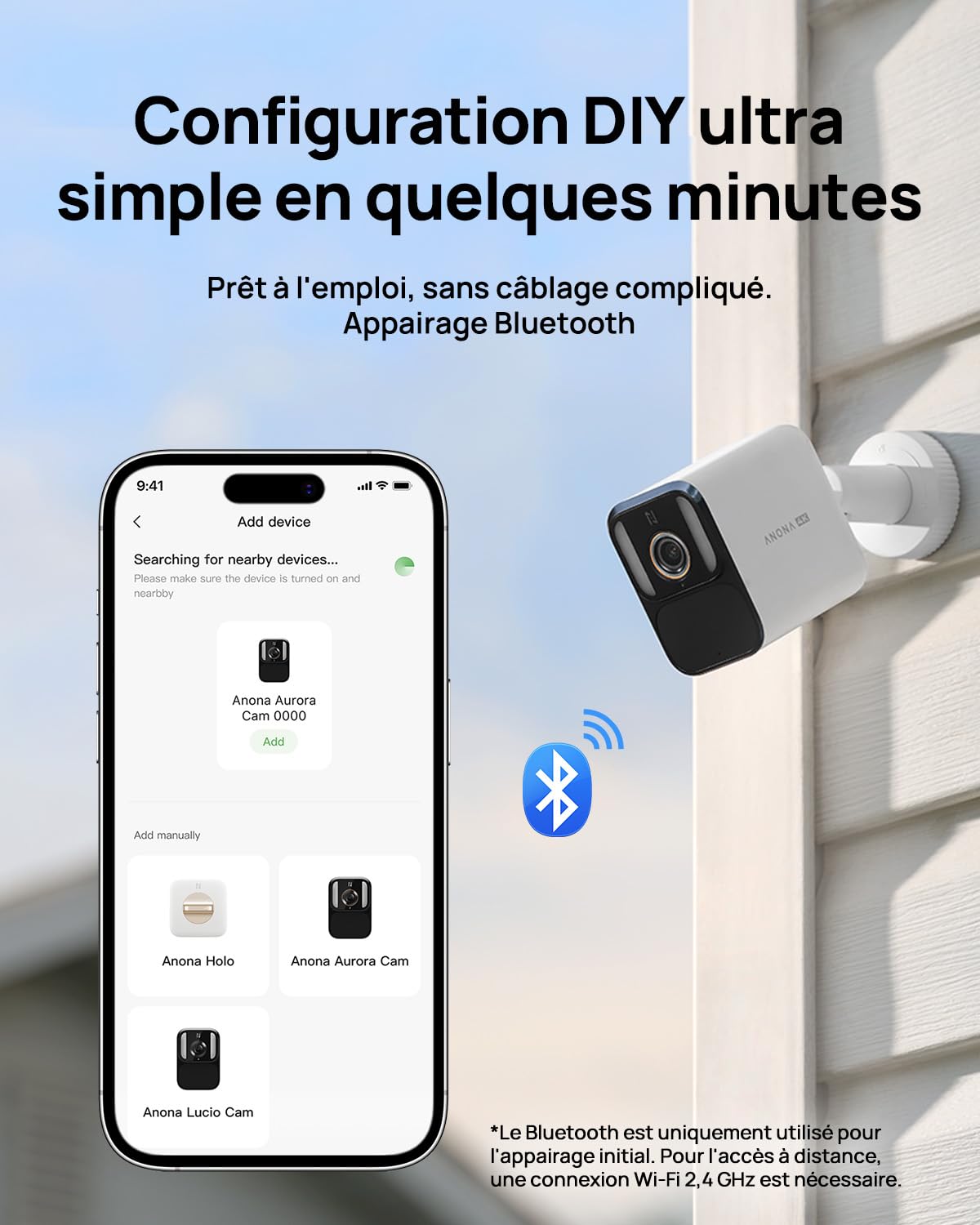 Anona Aurora 4K(8MP) Caméra Surveillance WiFi Exterieure sans Fil Solaire | Vision Nocturne Couleur, Sirène Alarme, Enregistrement AOV 24/7, Détection IA, 32 Go Local Sans abonnement, 2.4GHz, IP67